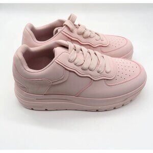 Call It Spring Pink Lace-Up Vegan Sneakers Women's  8.5 NEW